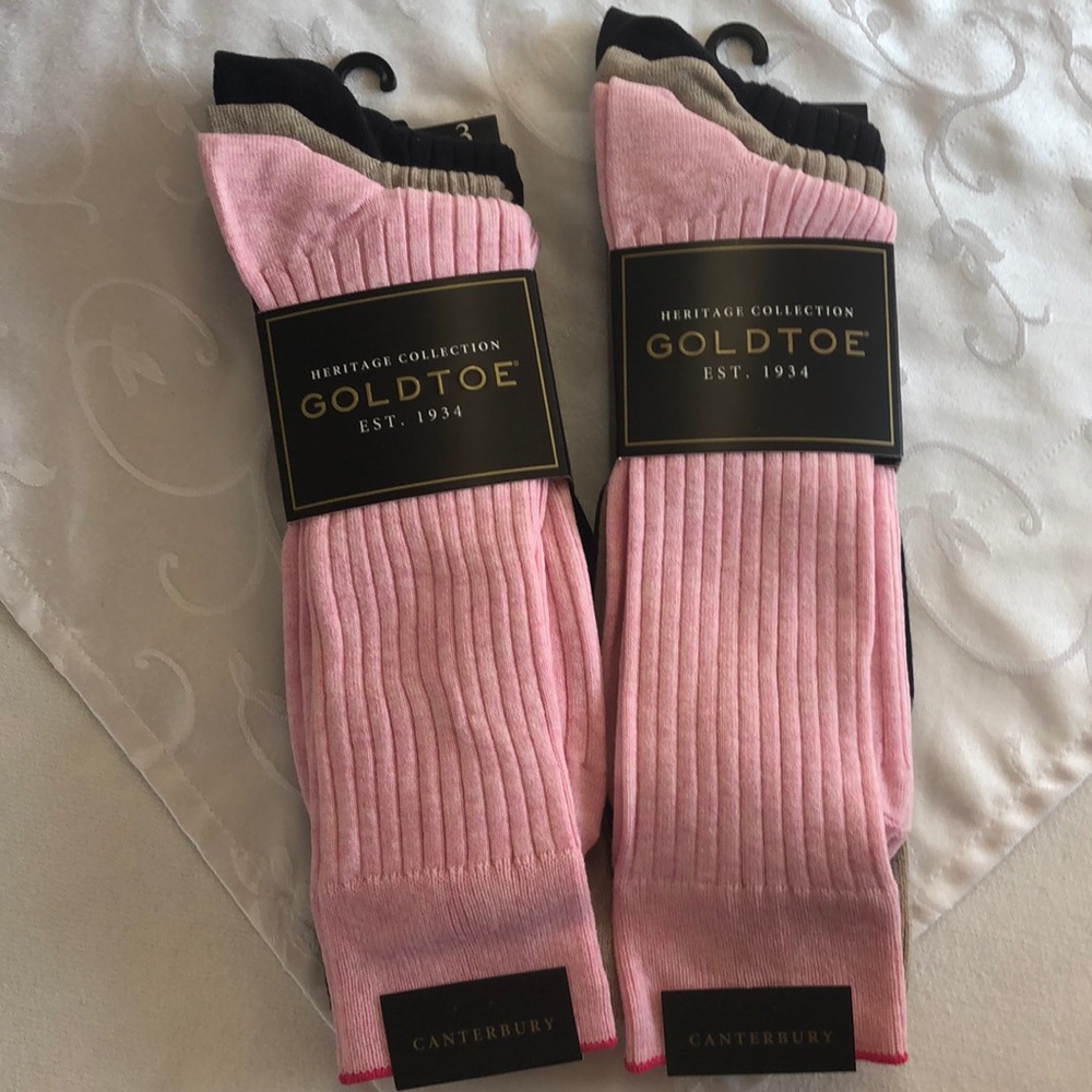 Women’s Gold Toe dress socks.